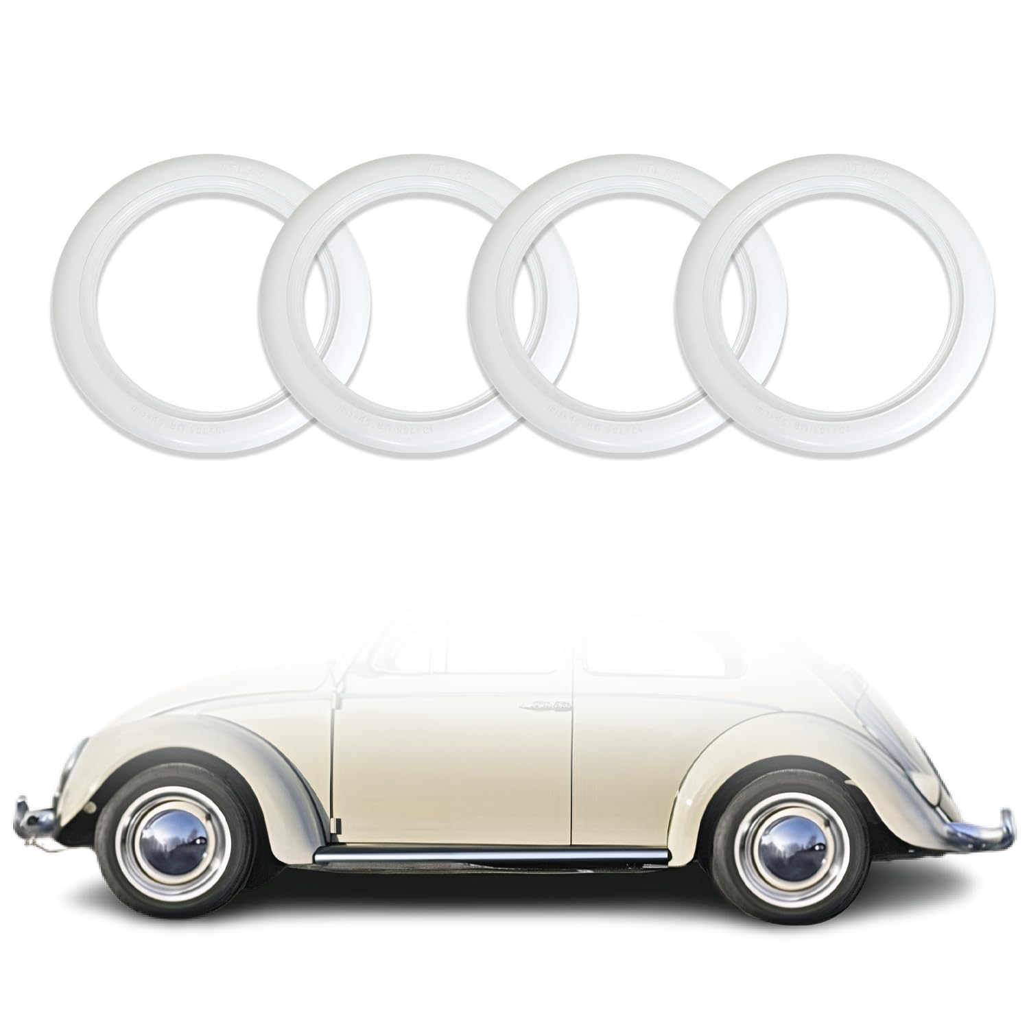 4x Weißwandringe Weißwandreifen Echt Gummi Auto Tuning 4x Weißwandringe Weißwandreifen Echt Gummi Auto Tuning von OMAC