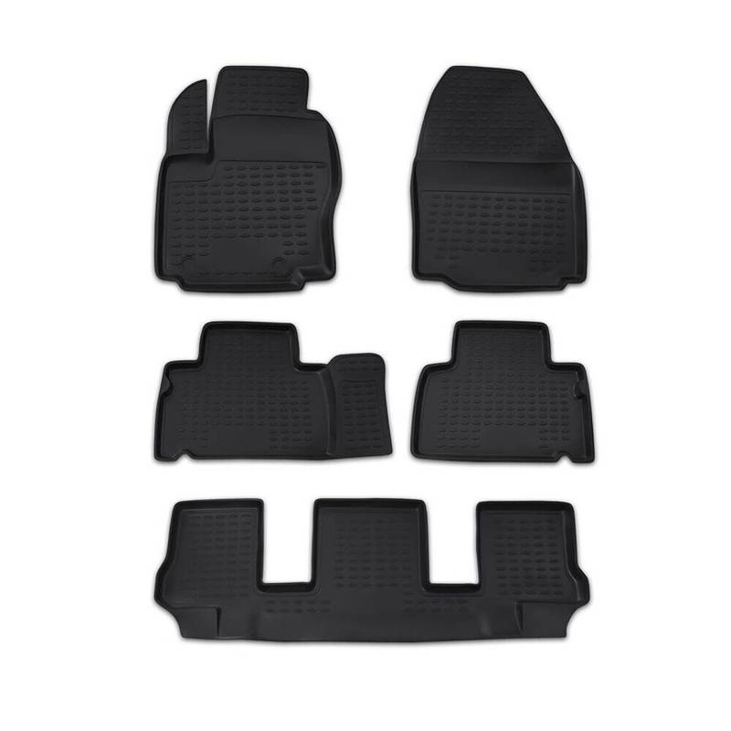 OMAC Gummimatten Fußmatten kompatibel mit Ford Galaxy 2006-2015 TPE Automatten Schwarz 5X von OMAC