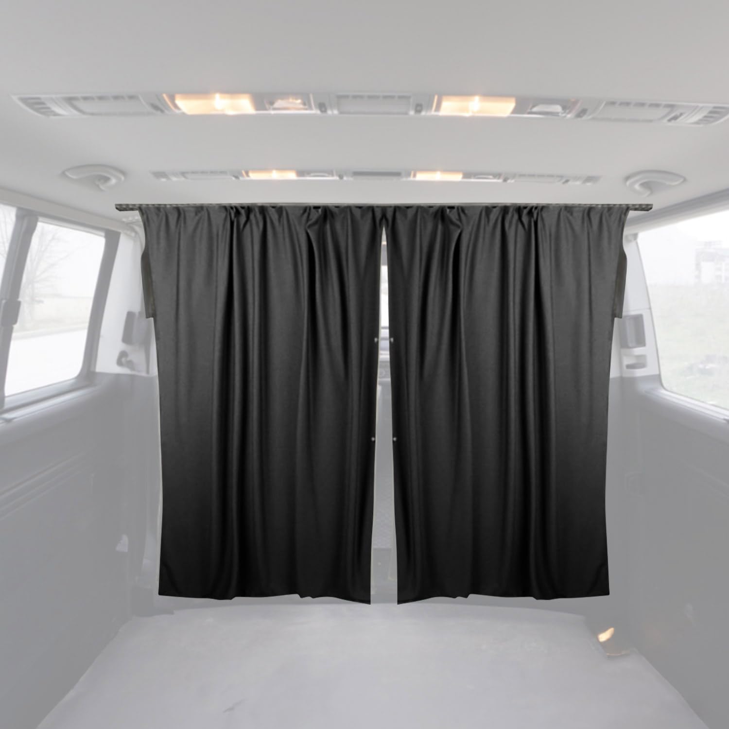 OMAC Fahrerhaus Führerhaus Gardinen Sonnenschutz kompatibel mit Nissan Townstar Schwarz 2tlg von OMAC