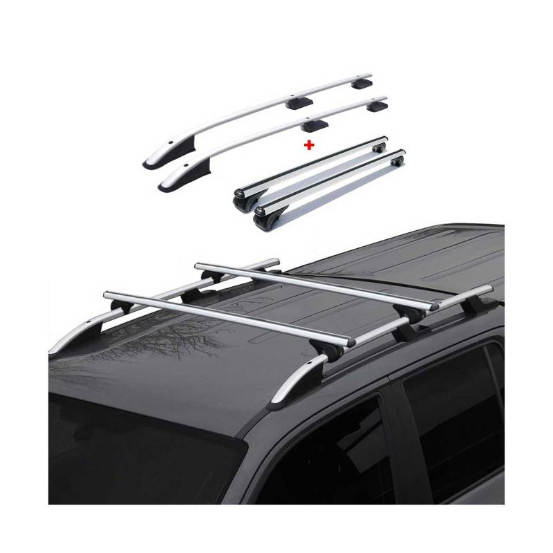 Dachreling + Dachträger Set für Ford Transit Tourneo Custom Silber L1 TÜV ABE von OMAC