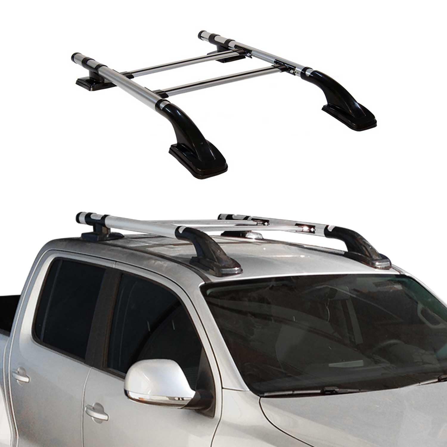 Dachreling & Dachträger Satz für VW Amarok DoubleCab 2010-2022 Alu Grau 4tlg Dachreling & Dachträger Satz für VW Amarok DoubleCab 2010-2022 Alu Grau 4tlg von OMAC
