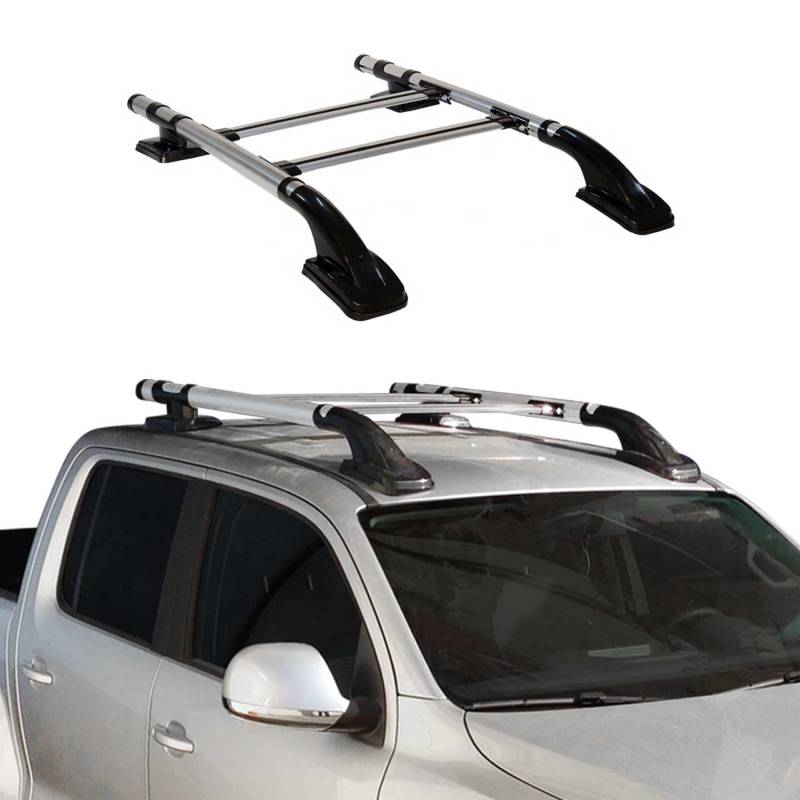 Dachreling & Dachträger Satz für VW Amarok DoubleCab 2010-2022 Alu Grau 4tlg von OMAC