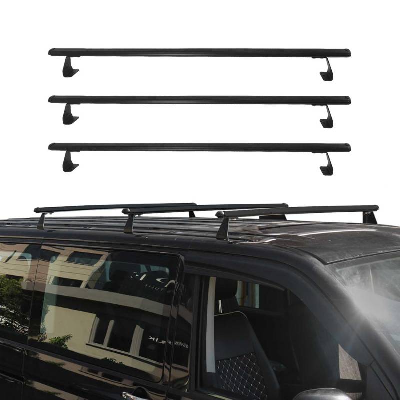 OMAC Dachträger Gepäckträger Relingträger kompatibel mit FIAT Doblo 2010-2021 Alu Schwarz 3X von OMAC