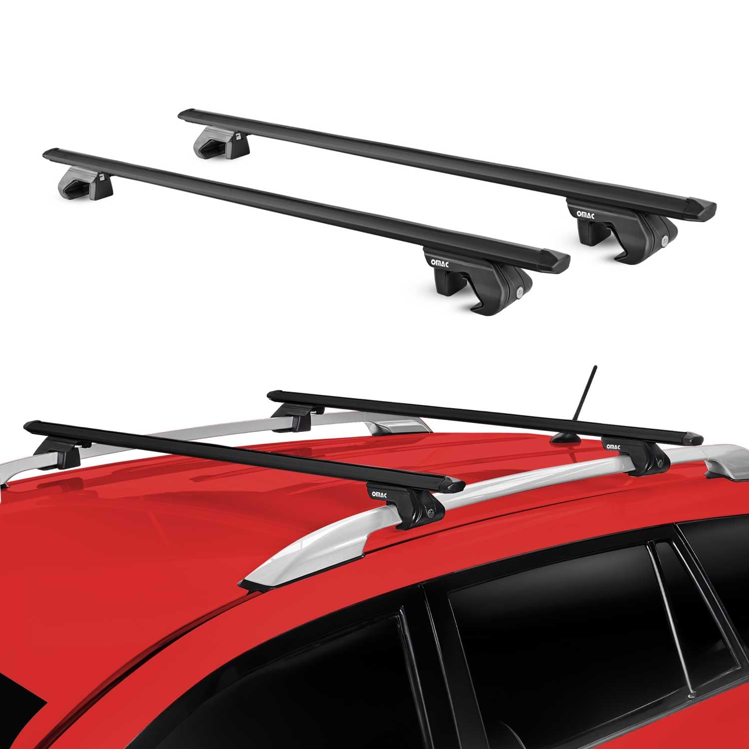 Dachträger Gepäckträger kompatibel mit Chevrolet Captiva 2006-2016 Alu TÜV Schwarz 2 TLG Dachträger Gepäckträger kompatibel mit Chevrolet Captiva 2006-2016 Alu TÜV Schwarz 2 TLG von OMAC