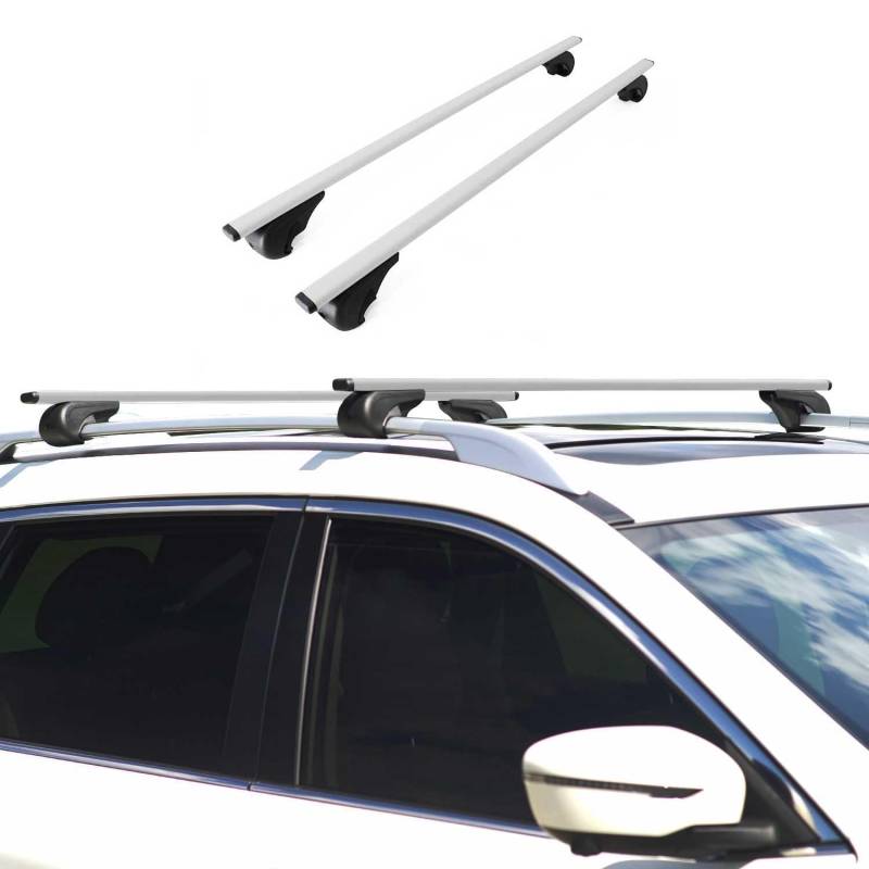 Dachträger Gepäckträger kompatibel mit Ford Ranger 1998-2023 Grundträger Querträger Grau 2X von OMAC