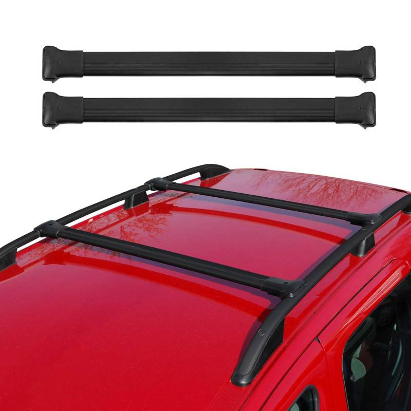 OMAC Dachträger Gepäckträger kompatibel mit Renault Kangoo 2008-2021 Relingträger Alu Schwarz 2X von OMAC