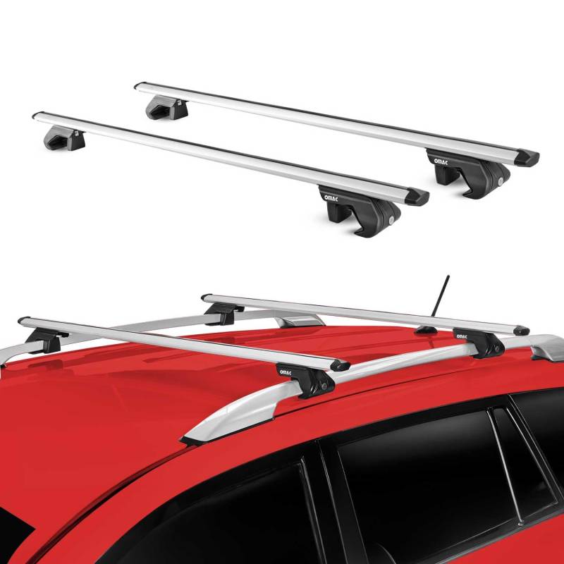 Dachträger Gepäckträger kompatibel mit Skoda Roomster 5J 2006-2015 Alu TÜV Silber 2 TLG von OMAC