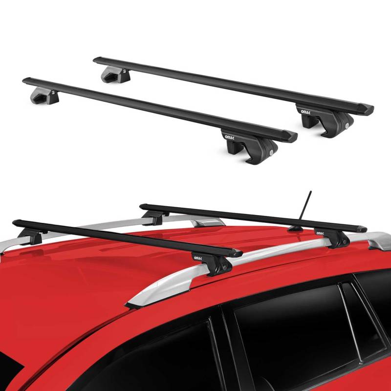 Dachträger kompatibel mit VW Golf MK5 MK7 Wagon Alltrack 2006-2021 Alu TÜV Schwarz 2 TLG von OMAC