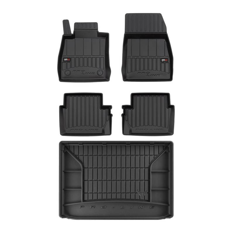 OMAC Fußmatten & Kofferraumwanne Set für Ford Puma 2019-2025 Gummi Schwarz 5X von OMAC