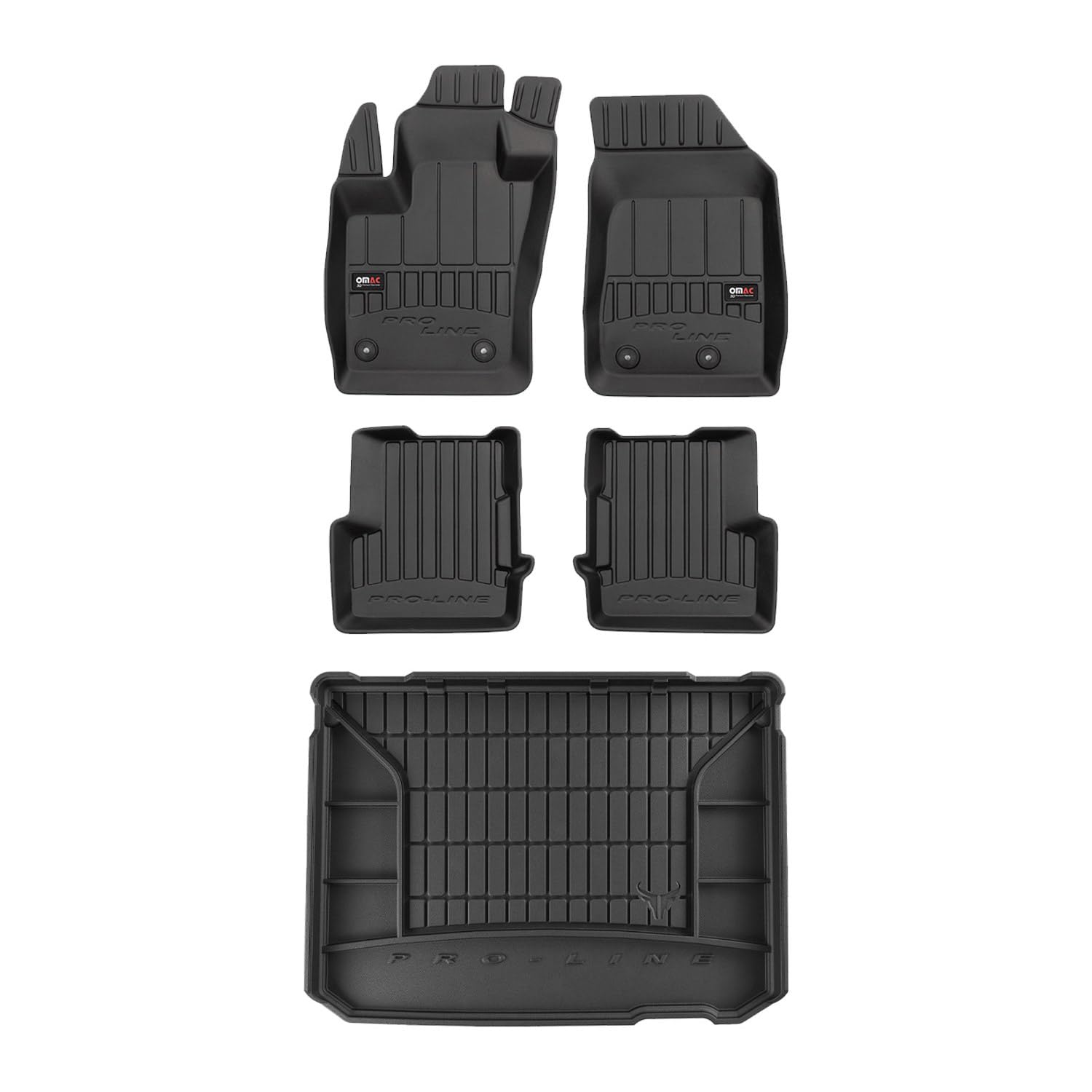 OMAC Fußmatten & Kofferraumwanne Set kompatibel mit Jeep Renegade 2014-2024 Gummi TPE 5X von OMAC