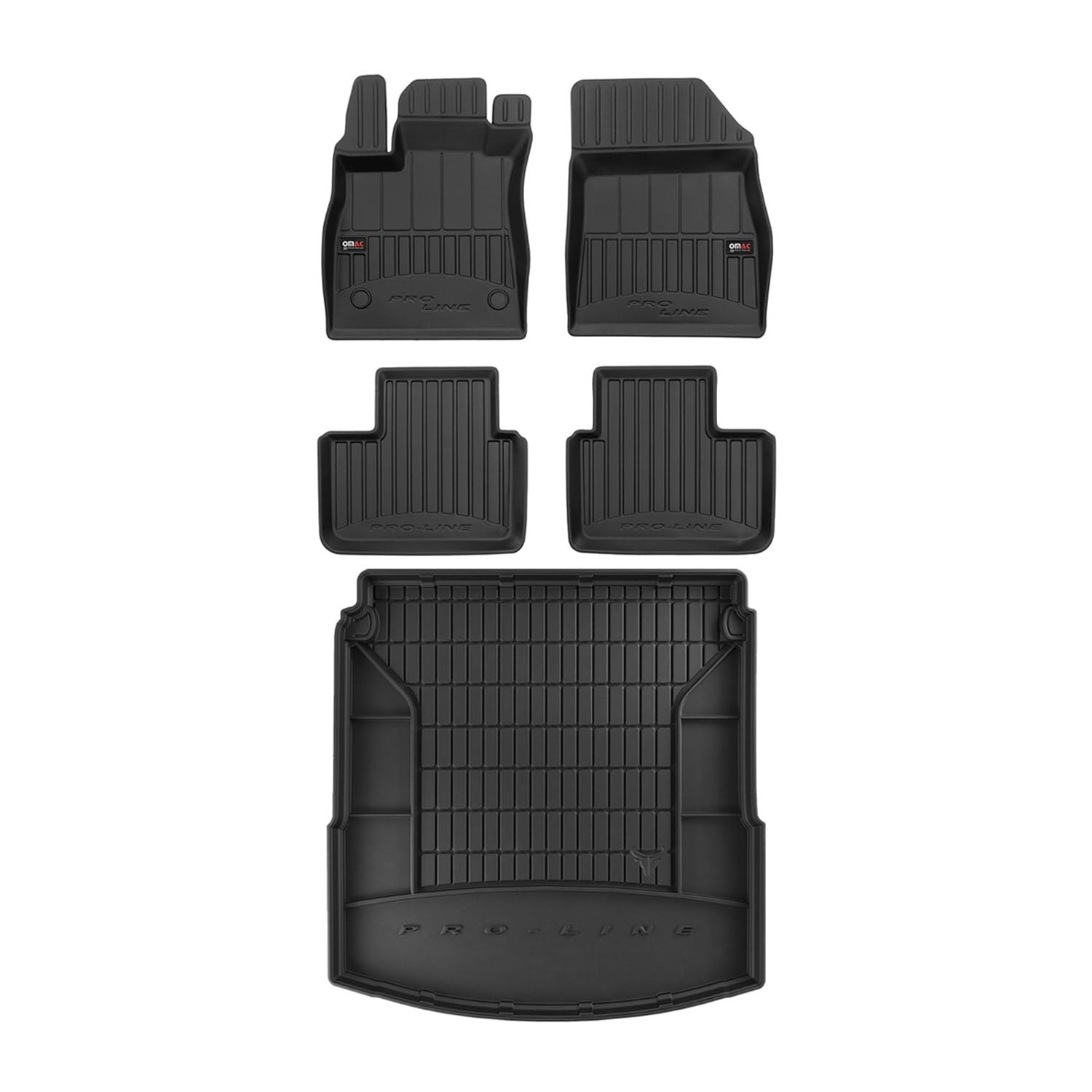 OMAC Fußmatten & Kofferraumwanne Set kompatibel mit Renault Talisman 2015-2024 Gummi 5X von OMAC