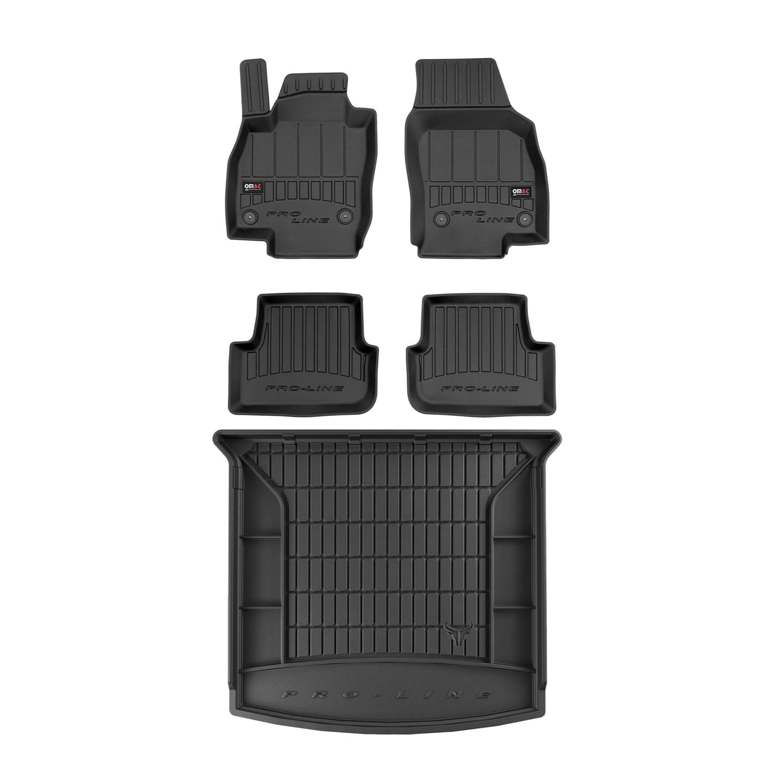 OMAC Fußmatten & Kofferraumwanne Set kompatibel mit Seat Arona 2017-2024 mit 3.Reihe Gummi von OMAC