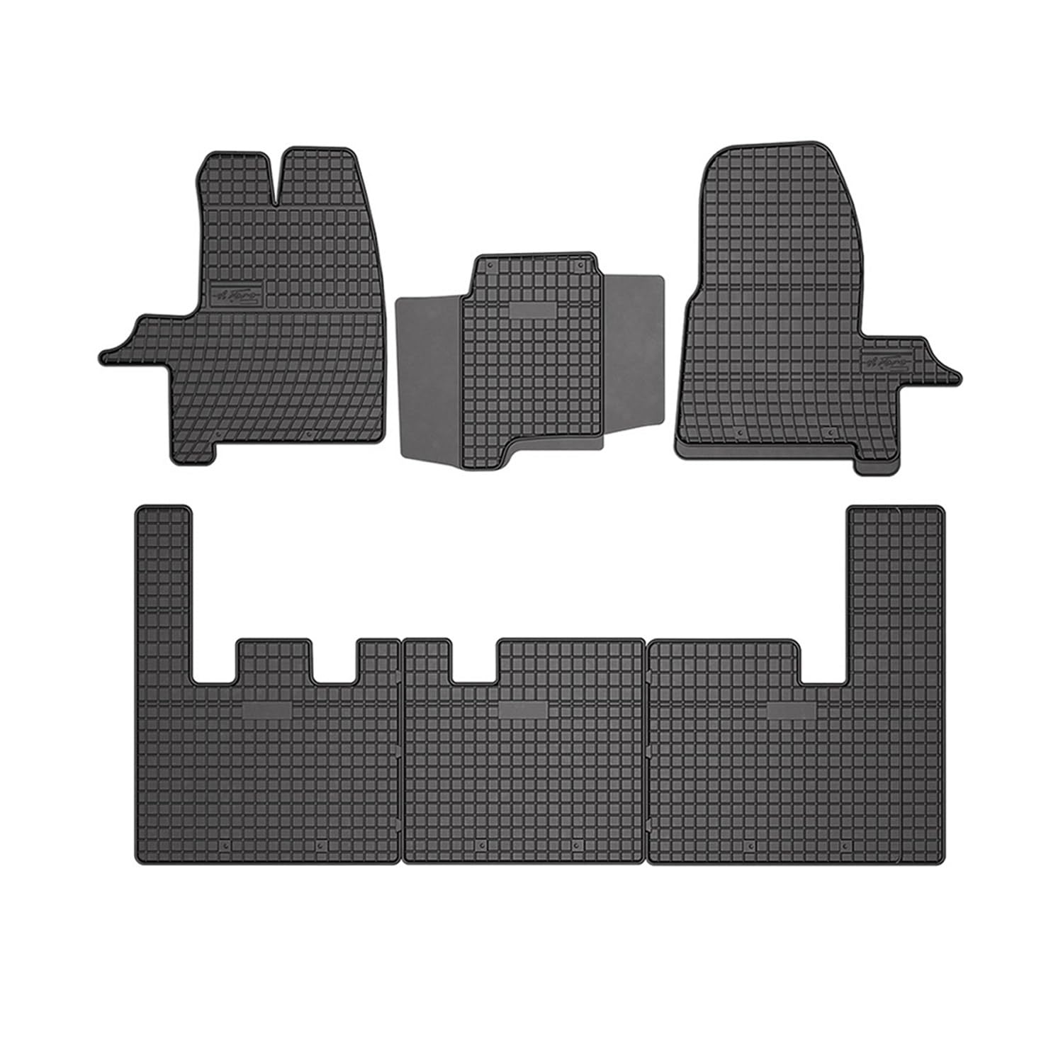 OMAC Gummi Fußmatten kompatibel mit Ford Custom 2012-2024 Automatten Gummi Schwarz 5tlg von OMAC