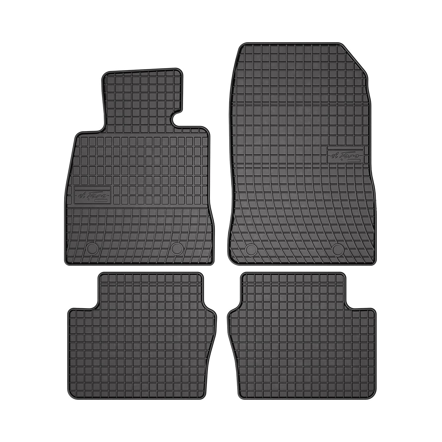 OMAC Gummi Fußmatten kompatibel mit Mazda 2 2014-2024 Automatten Gummi Schwarz 4tlg von OMAC