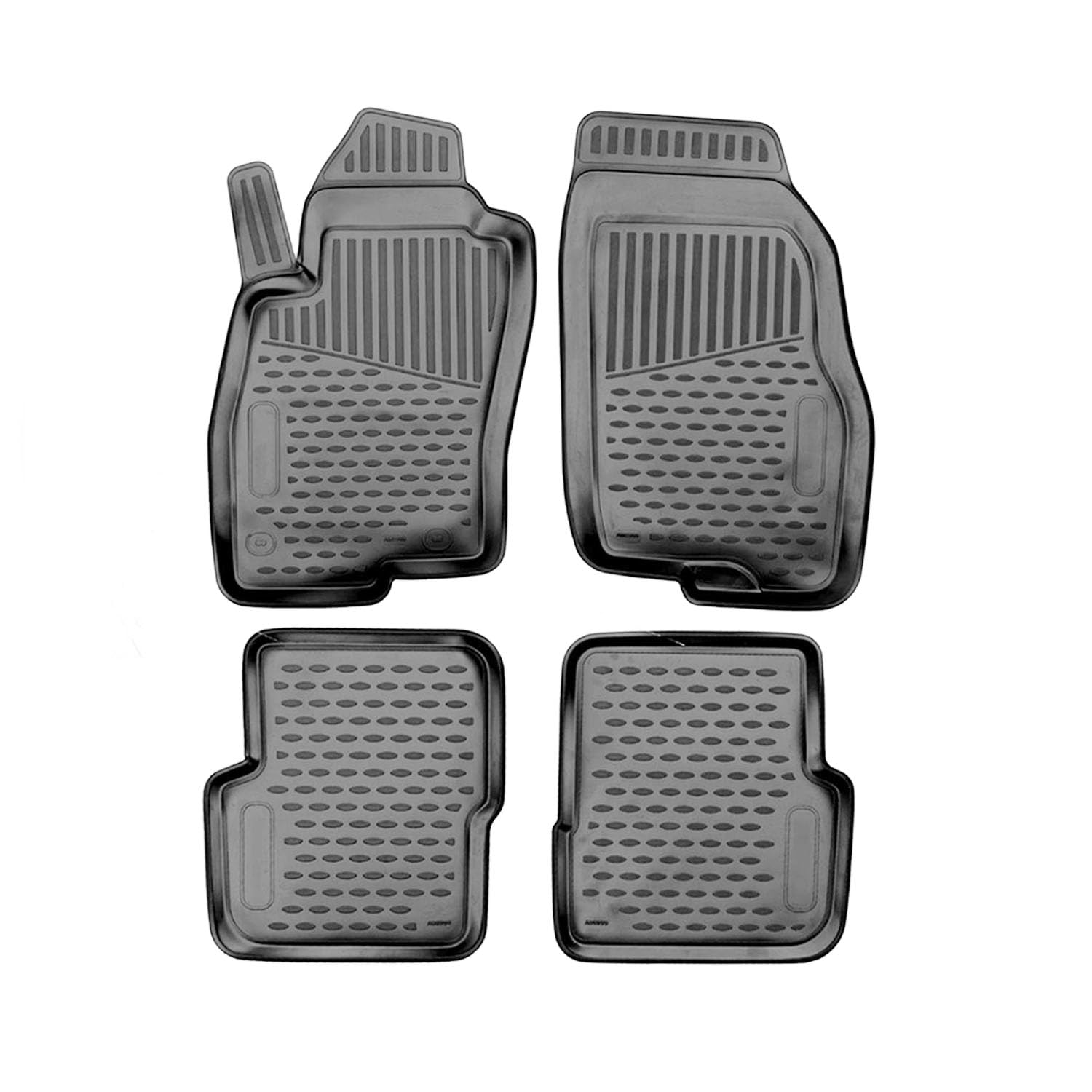 OMAC Gummimatten Fußmatten kompatibel mit FIAT Punto 2012-2018 TPE Automatten Schwarz 4X von OMAC