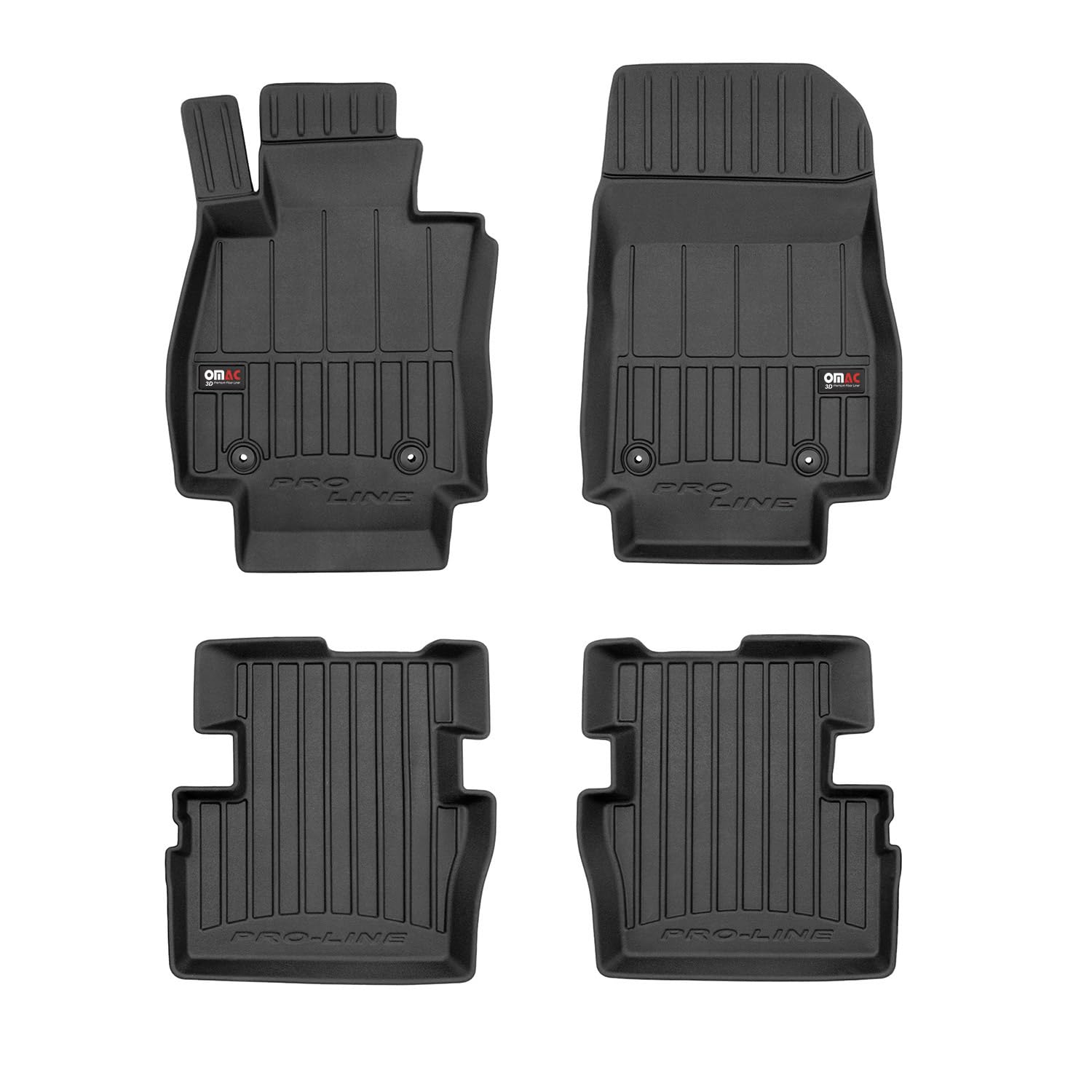 Fußmatten Gummimatten kompatibel mit Mazda 2 III 2014-2023 OMAC Premium 3D Schwarz TPE Gummi von OMAC