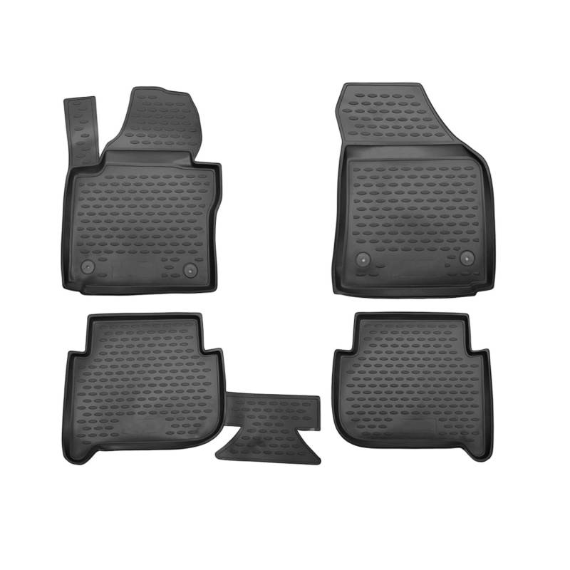 OMAC Gummimatten Fußmatten kompatibel mit VW Touran 2003-2015 TPE Automatten Schwarz 4X von OMAC