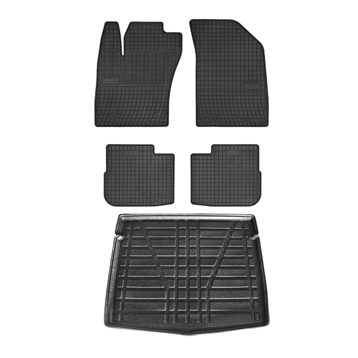 OMAC Fußmatten & Kofferraumwanne Set kompatibel mit FIAT Tipo Schrägheck 2015-2024 Gummi 5X von OMAC