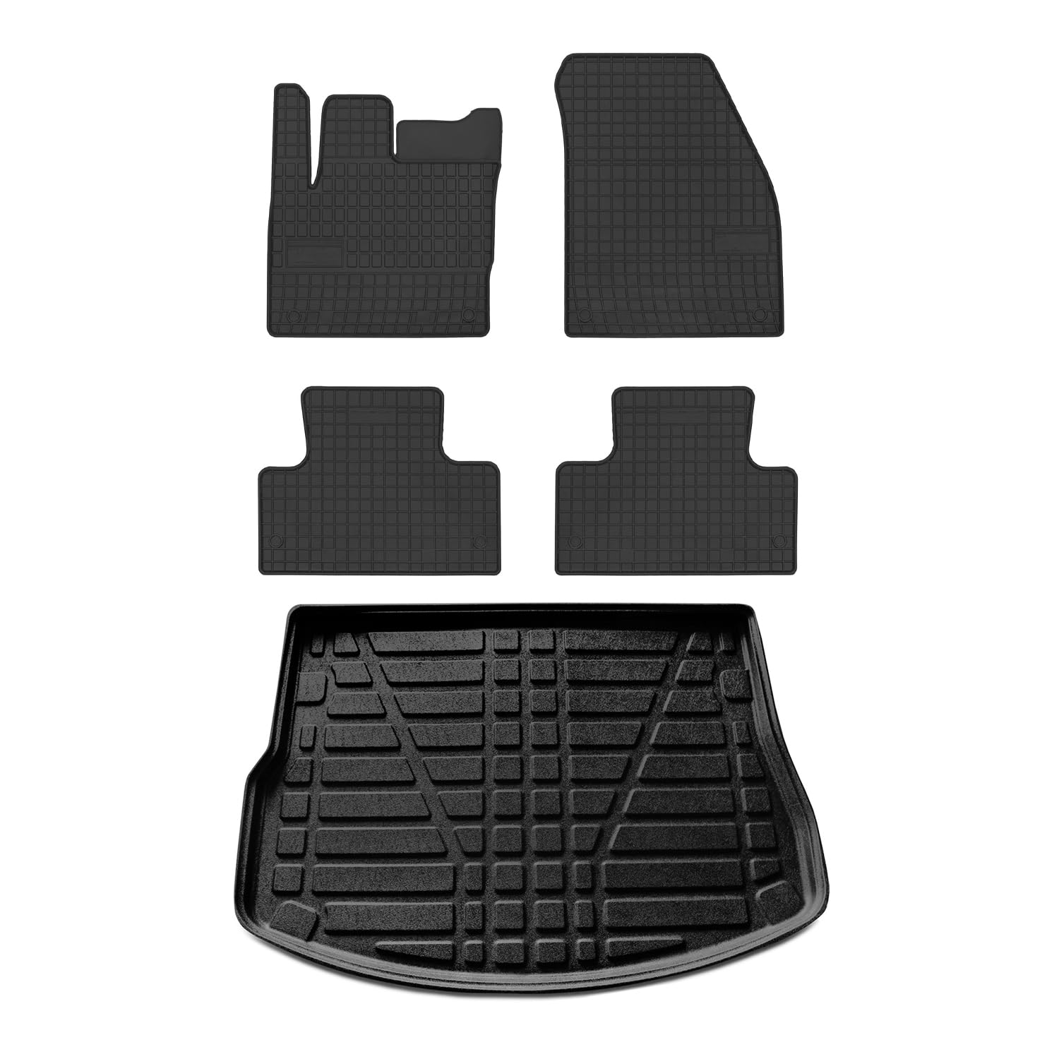 OMAC Fußmatten & Kofferraumwanne Set kompatibel mit Range Rover Evoque 2012-2024 Gummi TPE 5X von OMAC