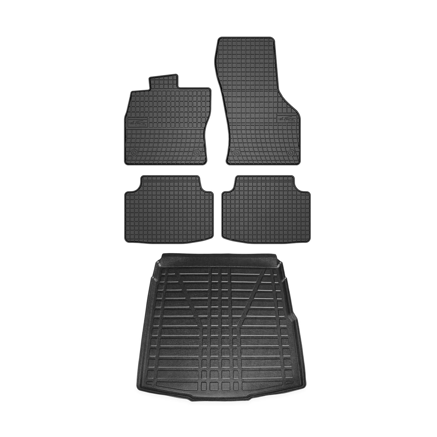 OMAC Fußmatten & Kofferraumwanne Set kompatibel mit VW Passat B8 Stufenheck 2015-2024 Gummi 5X von OMAC