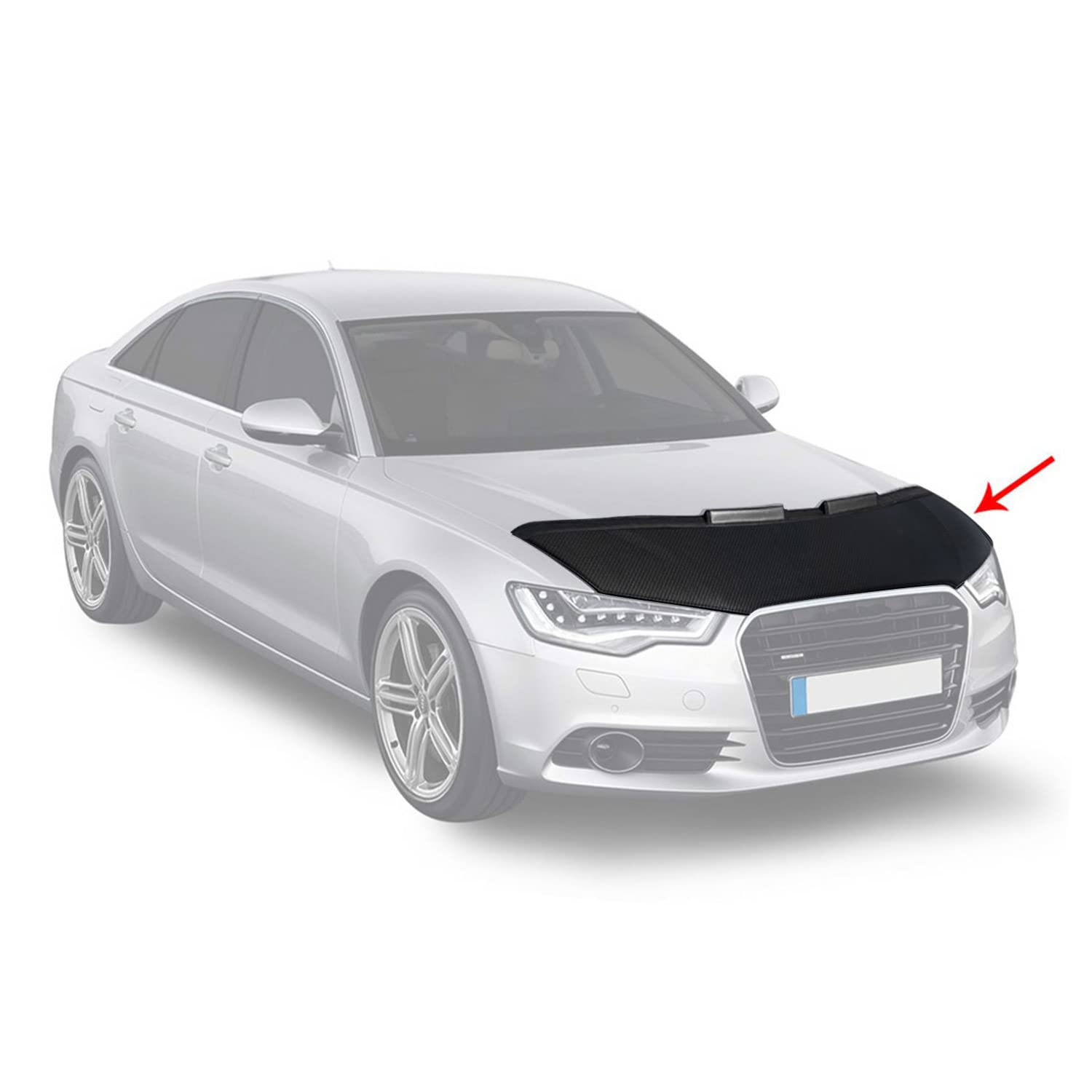 OMAC Haubenbra Steinschlagschutz Bonnet Bra kompatibel mit Audi A6 C7 2011-2018 Carbon Halb von OMAC