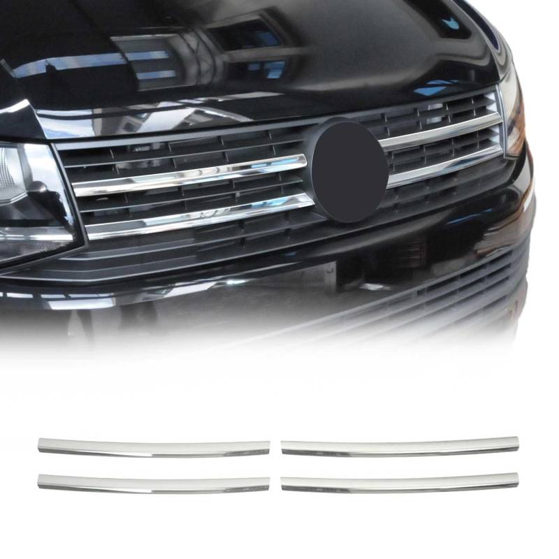 Kühlergrill Leisten Grillleisten kompatibel mit VW T6.1 Transporter 2019-2024 Chrom 4x von OMAC