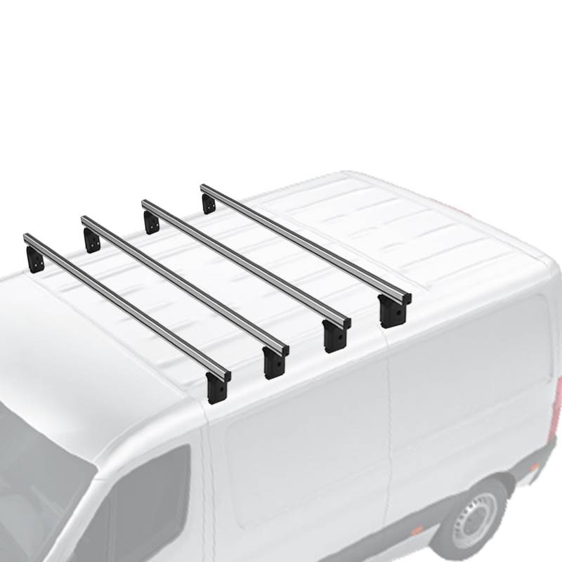 Menabo Dachträger Querträger kompatibel mit Ford Transit Connect 2013-2024 L1 Alu Grau 4X von OMAC