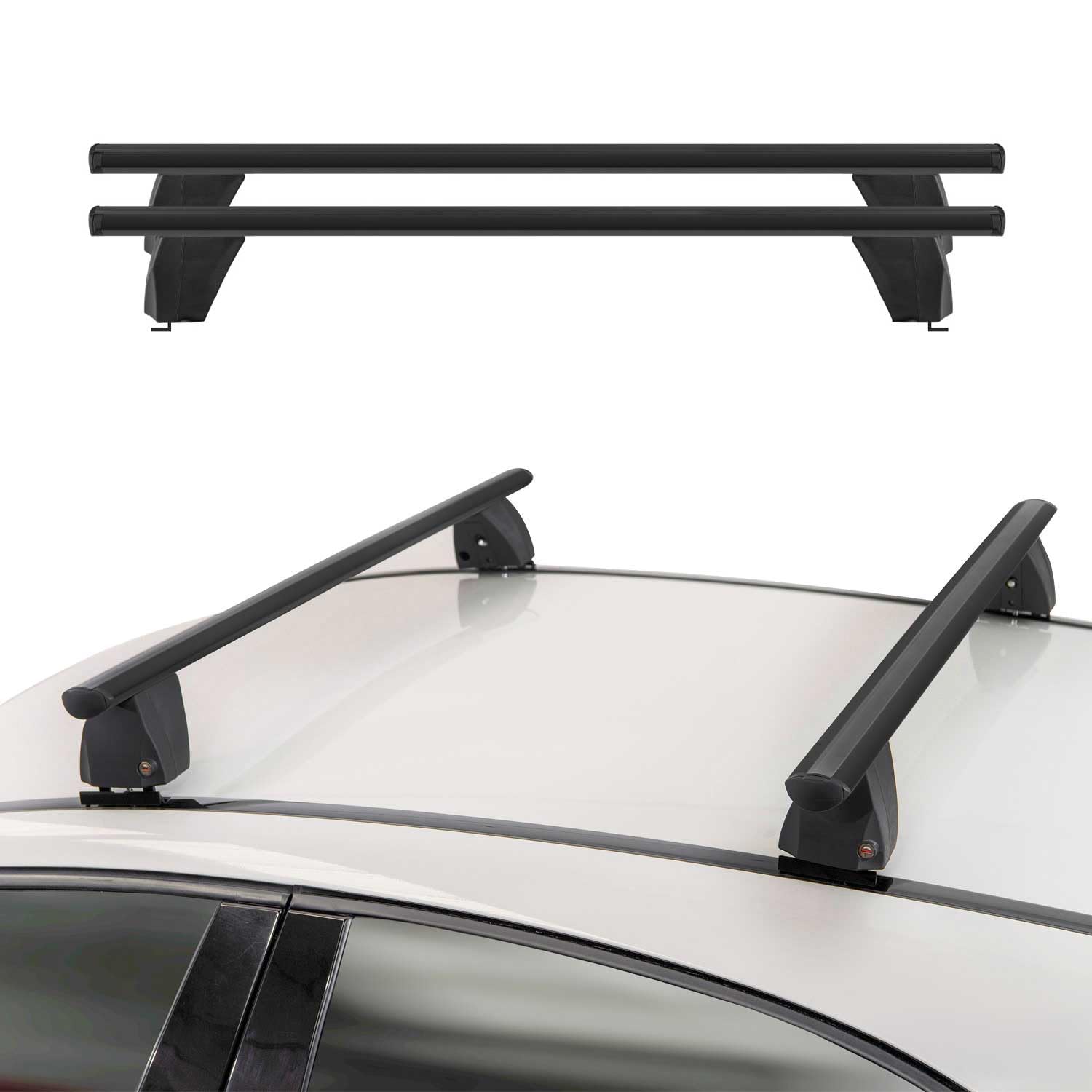 Menabo Dachträger Querträger kompatibel mit Mercedes GLC C253 2015-2020 TÜV Alu Schwarz Menabo Dachträger Querträger kompatibel mit Mercedes GLC C253 2015-2020 TÜV Alu Schwarz von OMAC