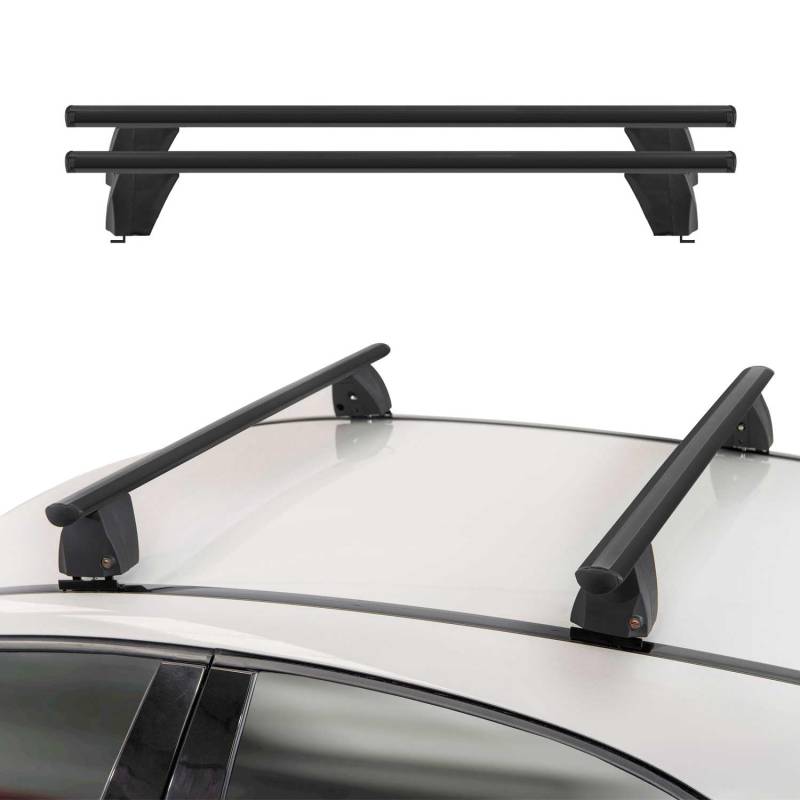 Menabo Dachträger Querträger kompatibel mit Tesla Model S 100D 2012-2017 TÜV Alu Schwarz von OMAC
