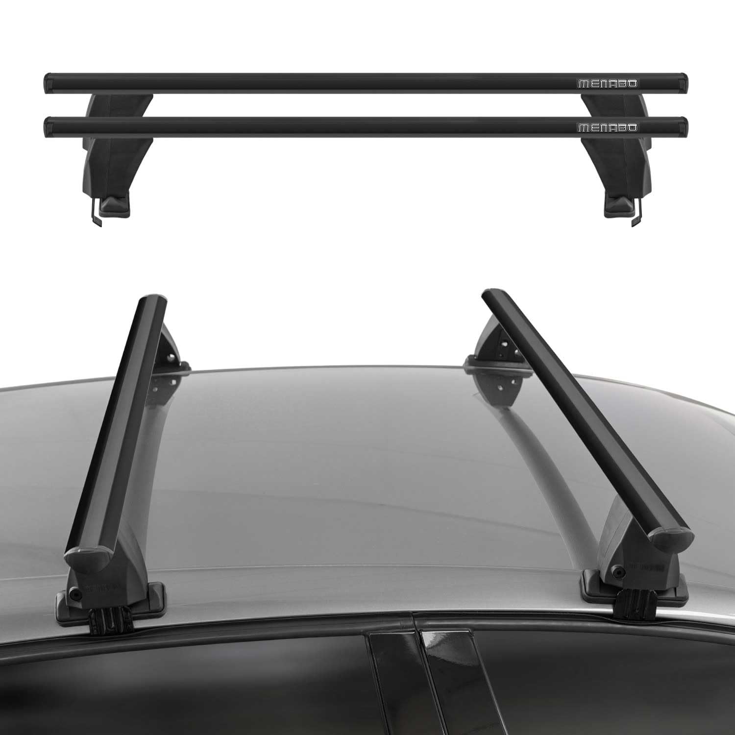 Menabo Dachträger Grundtäger kompatibel mit Skoda Fabia 2007-2014 TÜV Aluminium Schwarz 2X Menabo Dachträger Grundtäger kompatibel mit Skoda Fabia 2007-2014 TÜV Aluminium Schwarz 2X von OMAC