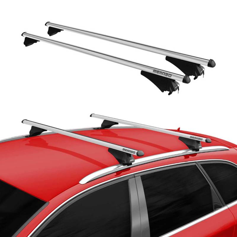 Menabo Grundträger Dachträger für Renault Kadjar 2015-2025 TÜV Aluminium Grau 2X von OMAC