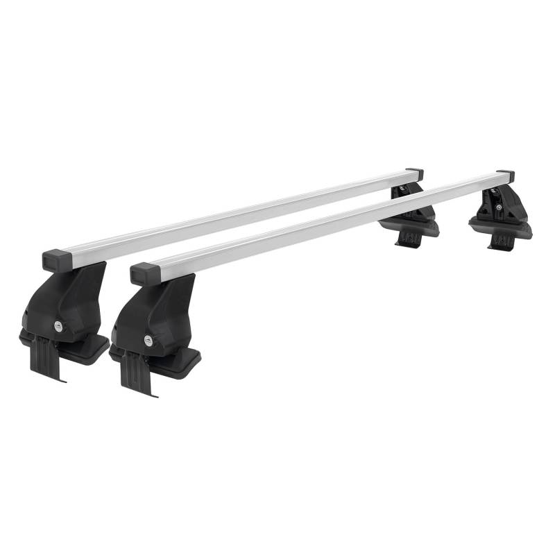 OMAC Stahl Dachträger Gepäckträger kompatibel mit BMW X1 F48 2014-2024, 2tlg, Silber, 50 kg Traglast, Einfache Schnappmontage von OMAC