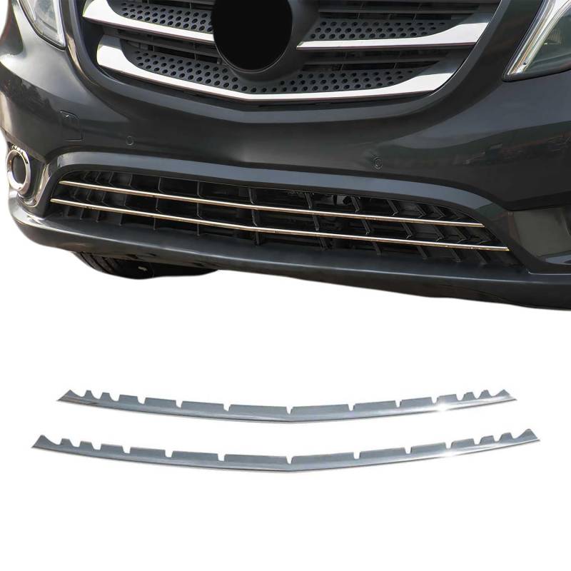 OMAC Kühlergrill Leiste Grillleisten kompatibel mit Mercedes Vito W447 2014-2019 Chrom 2x von OMAC