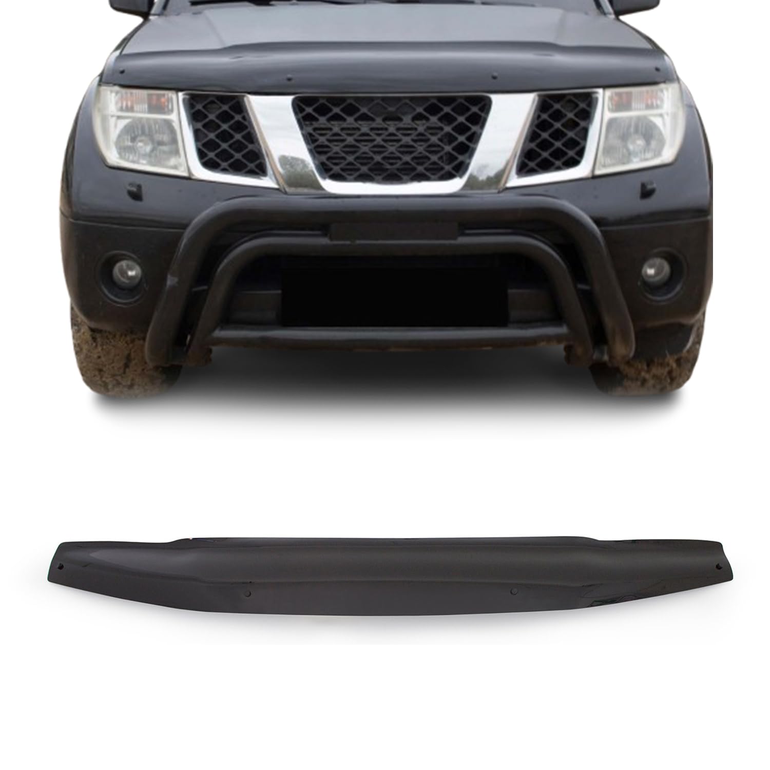 OMAC Motorhaube Deflektor Insekten Steinschlagschutz kompatibel mit Nissan Navara 2005-15 Dunkel OMAC Motorhaube Deflektor Insekten Steinschlagschutz kompatibel mit Nissan Navara 2005-15 Dunkel von OMAC