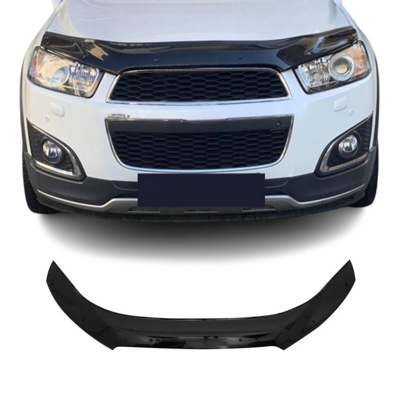 Motorhaube Deflektor Insektenschutz kompatibel mit Chevrolet Captiva 2011-2016 Dunkel von OMAC