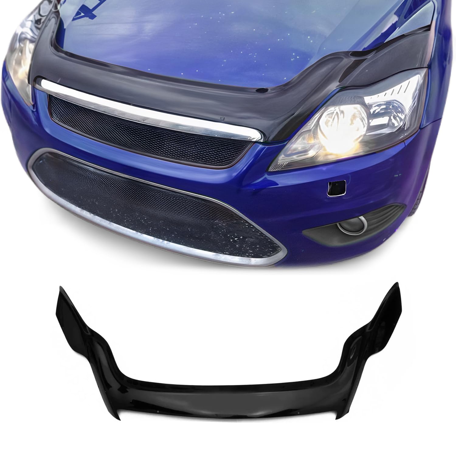 Motorhaube Deflektor Steinschlagschutz kompatibel mit Ford Focus 2 FL 2008-2010 Schwarz Motorhaube Deflektor Steinschlagschutz kompatibel mit Ford Focus 2 FL 2008-2010 Schwarz von OMAC