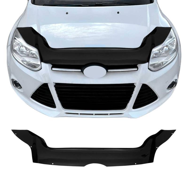 Motorhaube Deflektor Steinschlagschutz kompatibel mit Ford Focus 2010-2015 Schwarz von OMAC