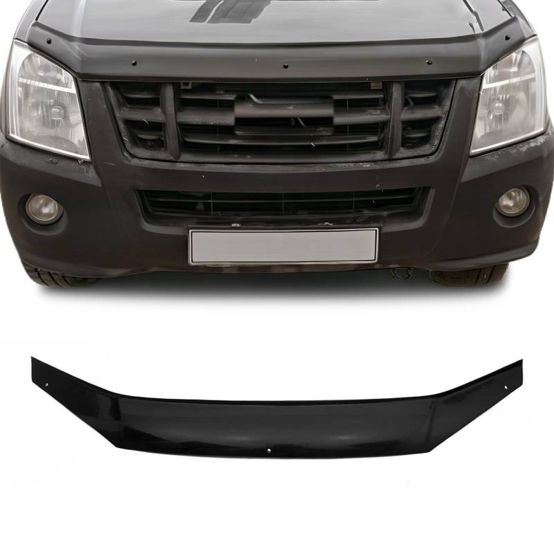 Motorhaube Deflektor Steinschlagschutz kompatibel mit Isuzu D-Max II 2012-2019 Schwarz von OMAC