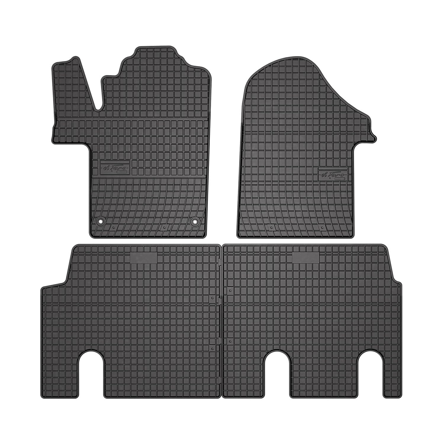 OMAC Gummi Fußmatten kompatibel mit Mercedes Vito W447 2014-2024 Automatten Schwarz 4X von OMAC