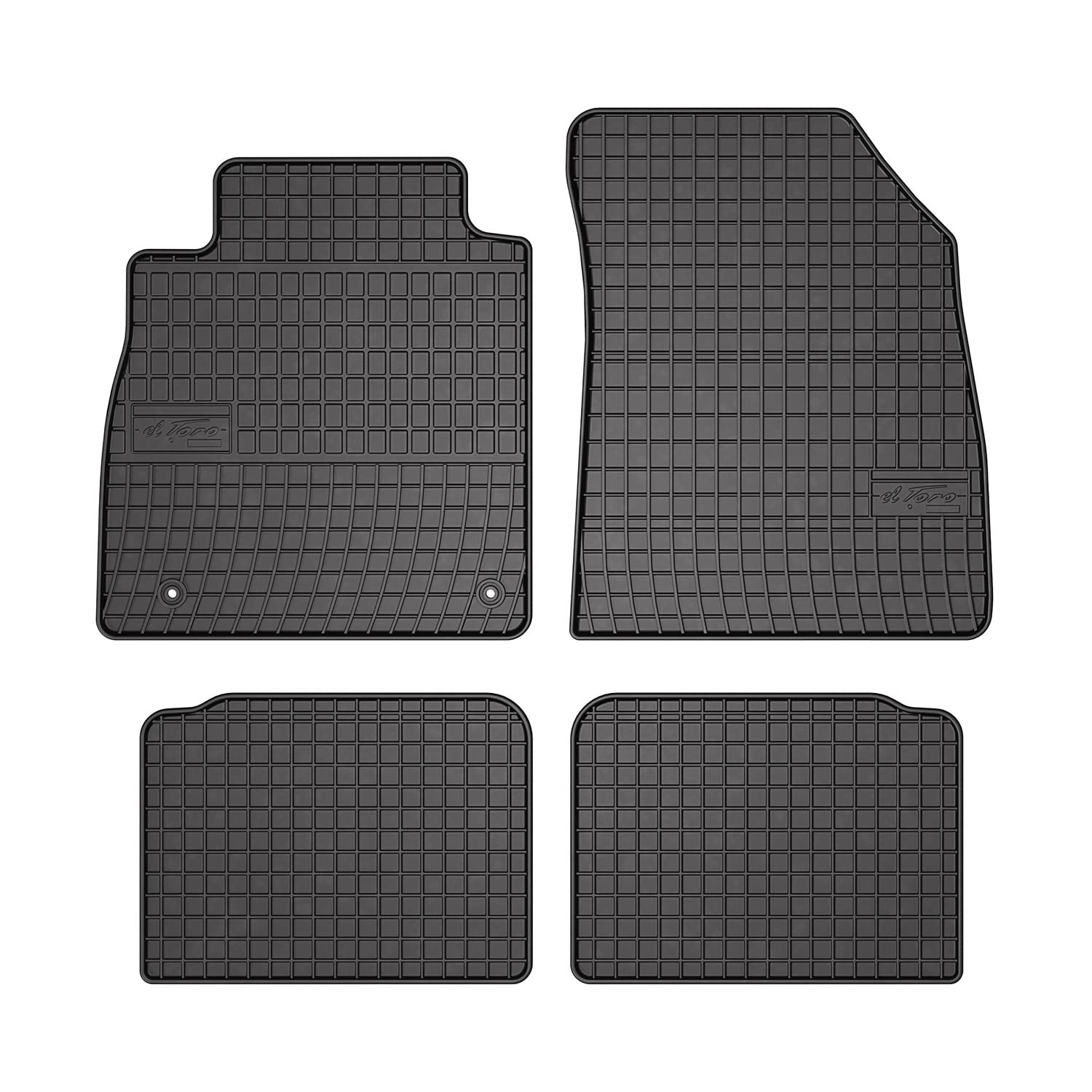 OMAC Gummi Fußmatten kompatibel mit Nissan Micra K14 2016-2024 Automatten Gummi Schwarz 4X von OMAC