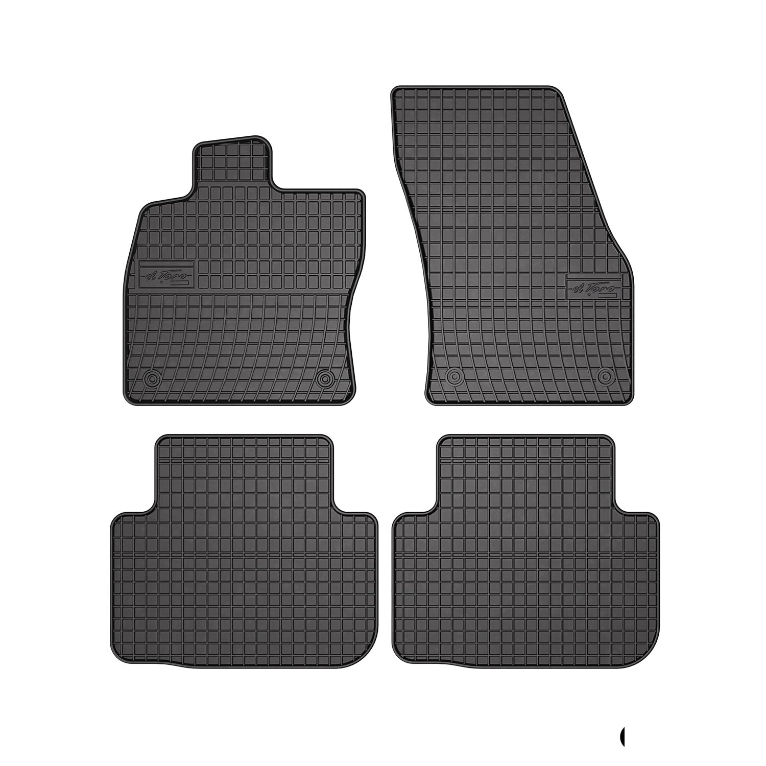 OMAC Gummi Fußmatten kompatibel mit VW Golf Sportsvan 2014-2020 Automatten Gummi Schwarz 4X von OMAC