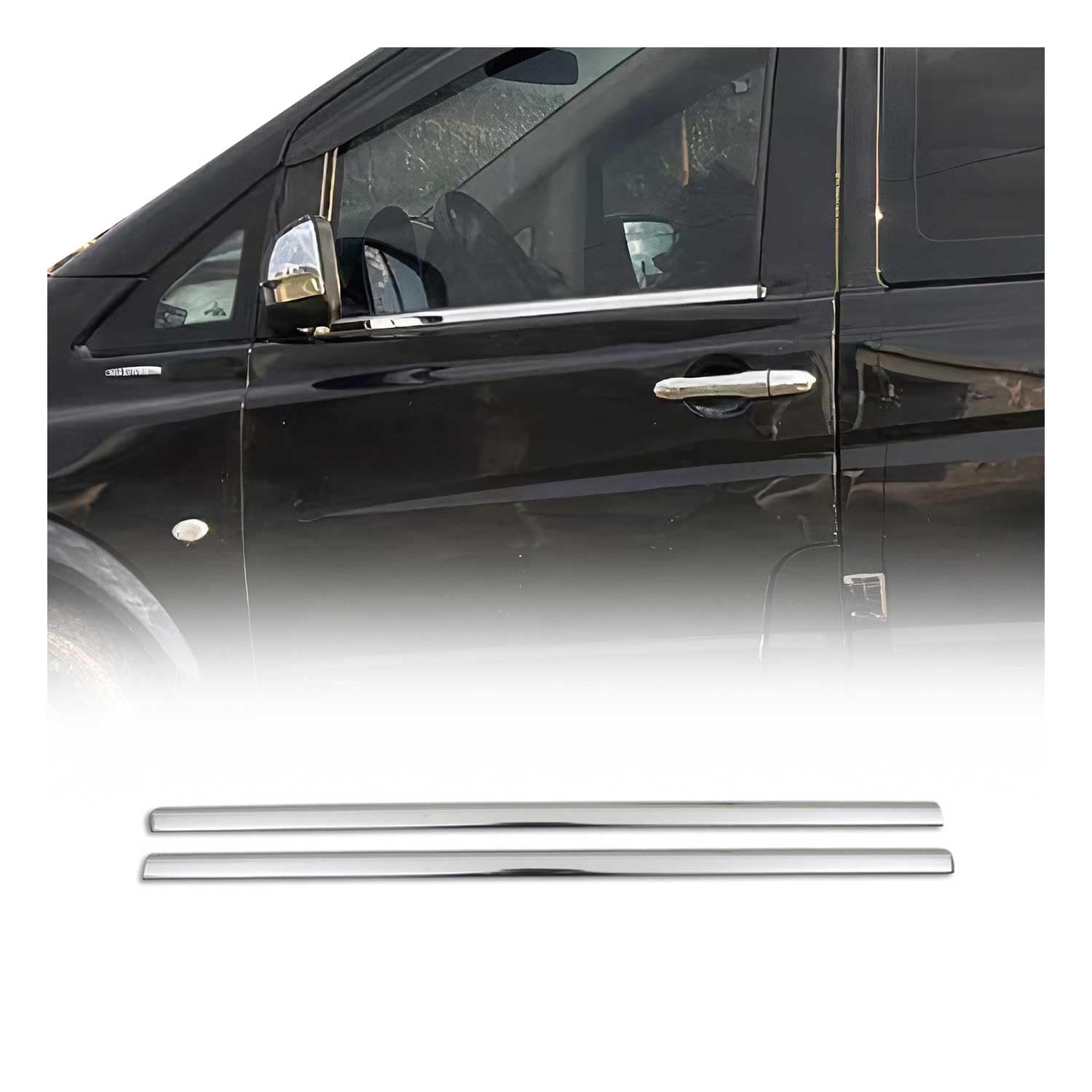 OMAC Fensterleisten Zierleisten kompatibel mit Mercedes Vito W639 2003-2014 Edelstahl Chrom 2X von OMAC