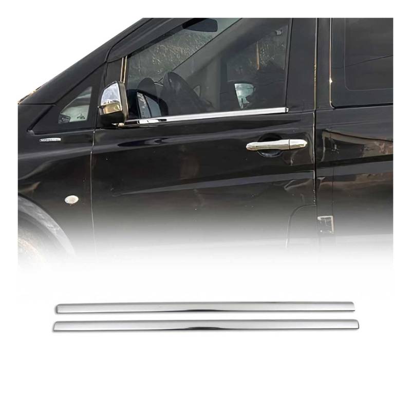 OMAC Fensterleisten Zierleisten kompatibel mit Mercedes Vito W639 2003-2014 Edelstahl Chrom 2X von OMAC