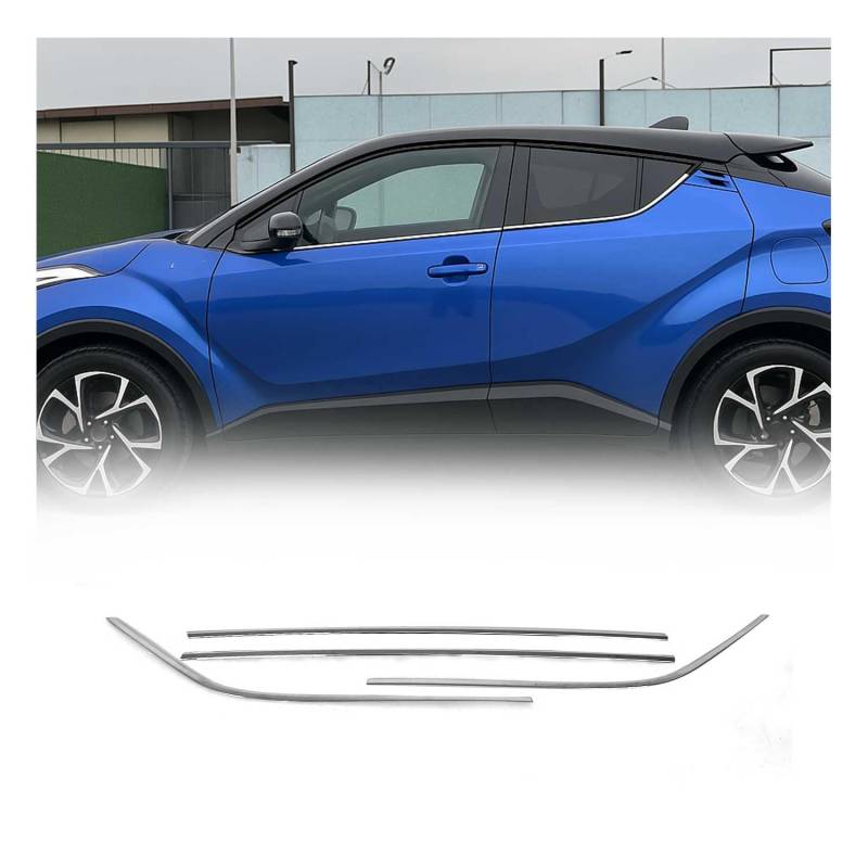 OMAC Fensterleisten Zierleisten kompatibel mit Toyota C-HR 2016-2022 Edelstahl Chrom 4tlg von OMAC