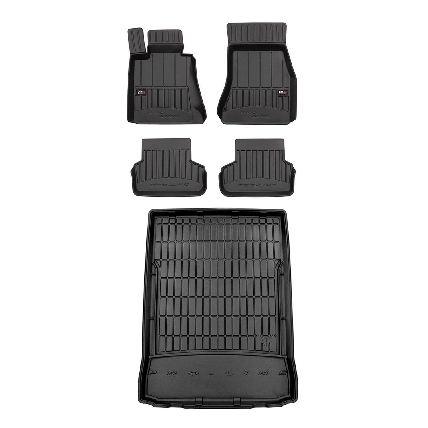 OMAC Fußmatten & Kofferraumwanne Set kompatibel mit BMW 5er G30 2017-2024 Gummi Schwarz 5X OMAC Fußmatten & Kofferraumwanne Set kompatibel mit BMW 5er G30 2017-2024 Gummi Schwarz 5X von OMAC
