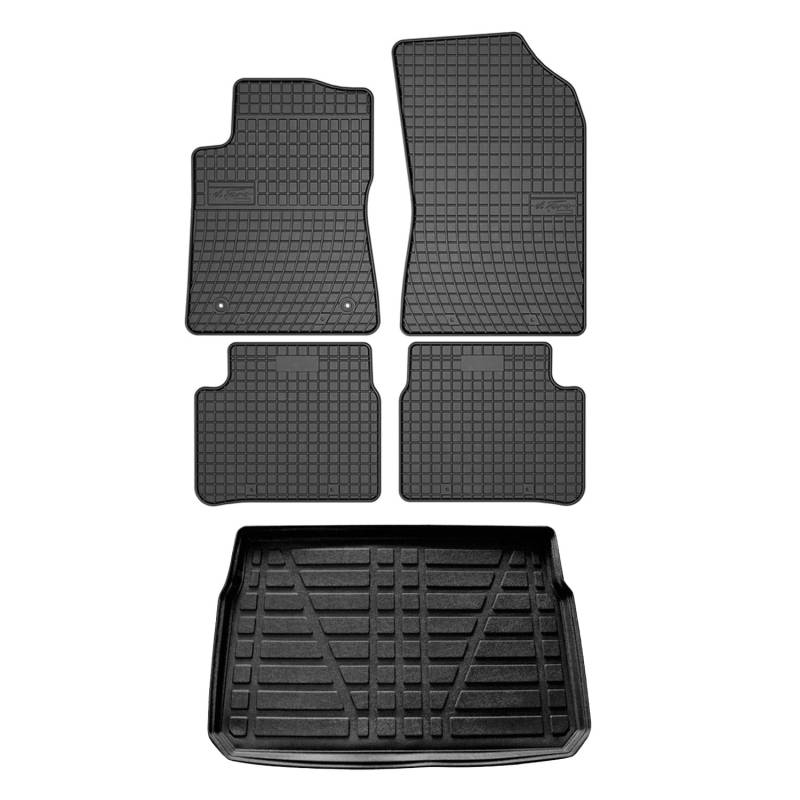 OMAC Fußmatten & Kofferraumwanne Set kompatibel mit Citroen C3 5tür 2016-2024 5tür Gummi von OMAC