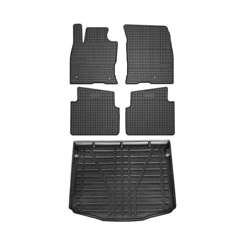 Fußmatten & Kofferraumwanne Set für Ford Kuga 2019-2025 Gummi TPE Schwarz 5X von OMAC