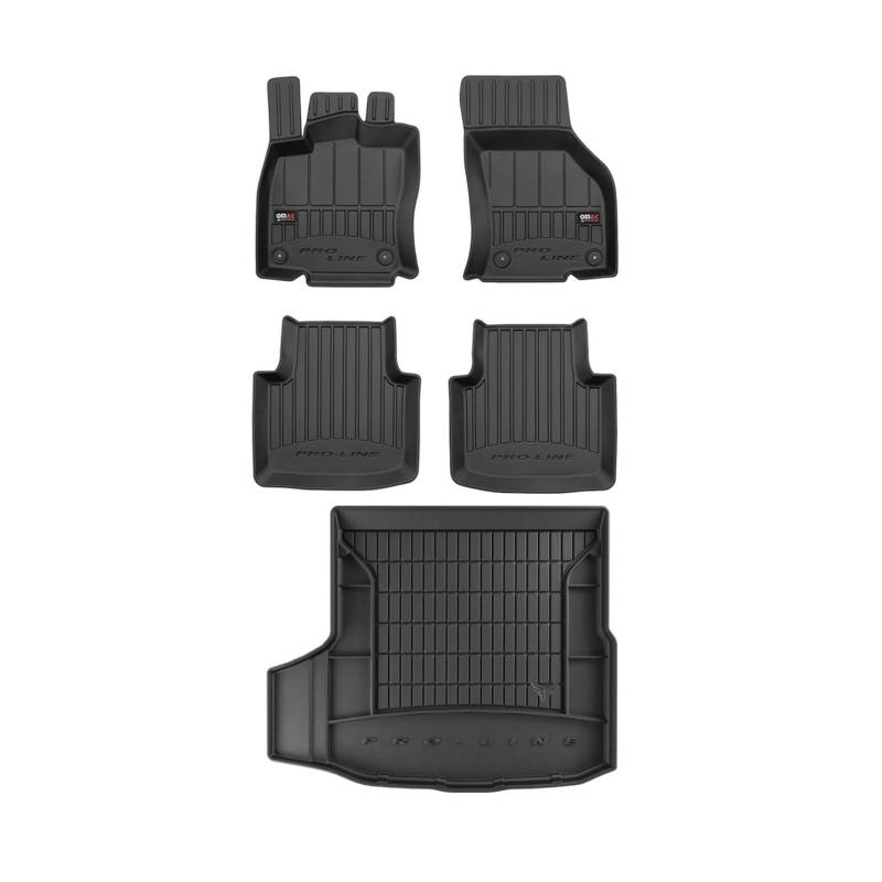 OMAC Fußmatten & Kofferraumwanne Set für VW Arteon 2017-2025 Gummi Schwarz 5X von OMAC