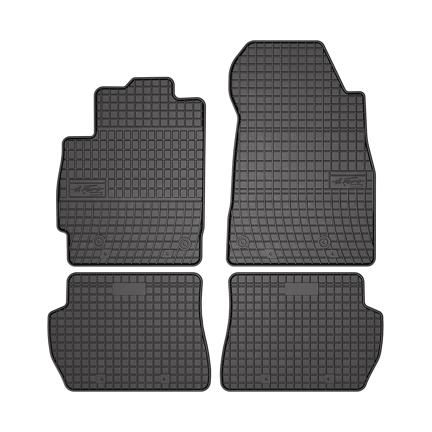 OMAC Gummi Fußmatten kompatibel mit Mazda 2 2007-2014 Automatten Gummi Schwarz 4tlg von OMAC
