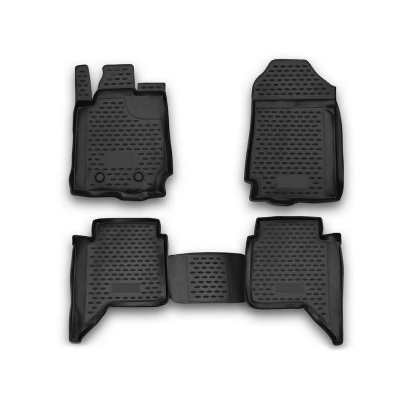 OMAC Gummimatten Fußmatten kompatibel mit Ford Ranger 2012-2022 DoubleCab Schwarz von OMAC